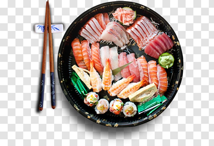 California Roll Sashimi Gimbap Sushi Japanese Cuisine - Platter Transparent PNG