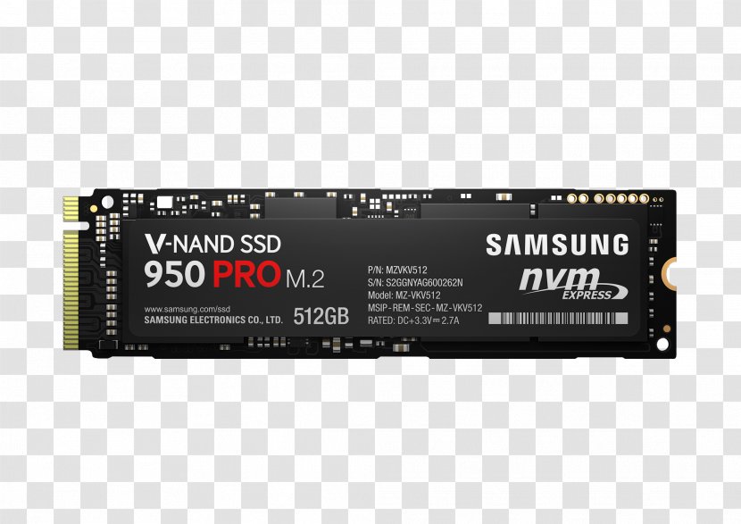 Mac Book Pro Samsung 950 PRO SSD NVM Express M.2 Solid-state Drive - Multilevel Cell Transparent PNG