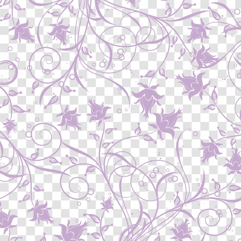 Euclidean Vector Floral Design - Visual Arts - Floating Beautiful Purple Flowers Shading Transparent PNG