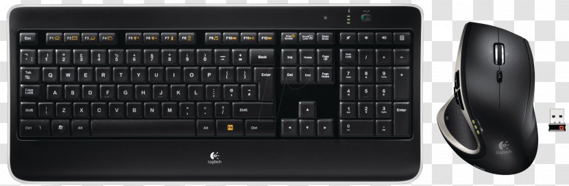 Computer Keyboard Mouse Logitech Wireless Input Devices - Audio Receiver Transparent PNG