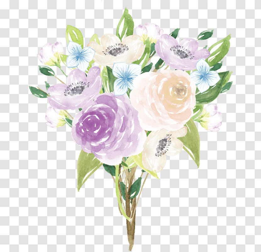 Clip Art Image Vector Graphics Free Content Watercolor Painting - Flowering Plant - Purple Flower Bouquet Transparent PNG
