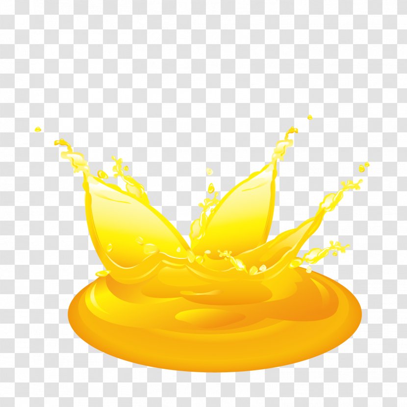 Orange Juice - Gold - Vector Yellow Fruit Splashes Of Water Transparent PNG