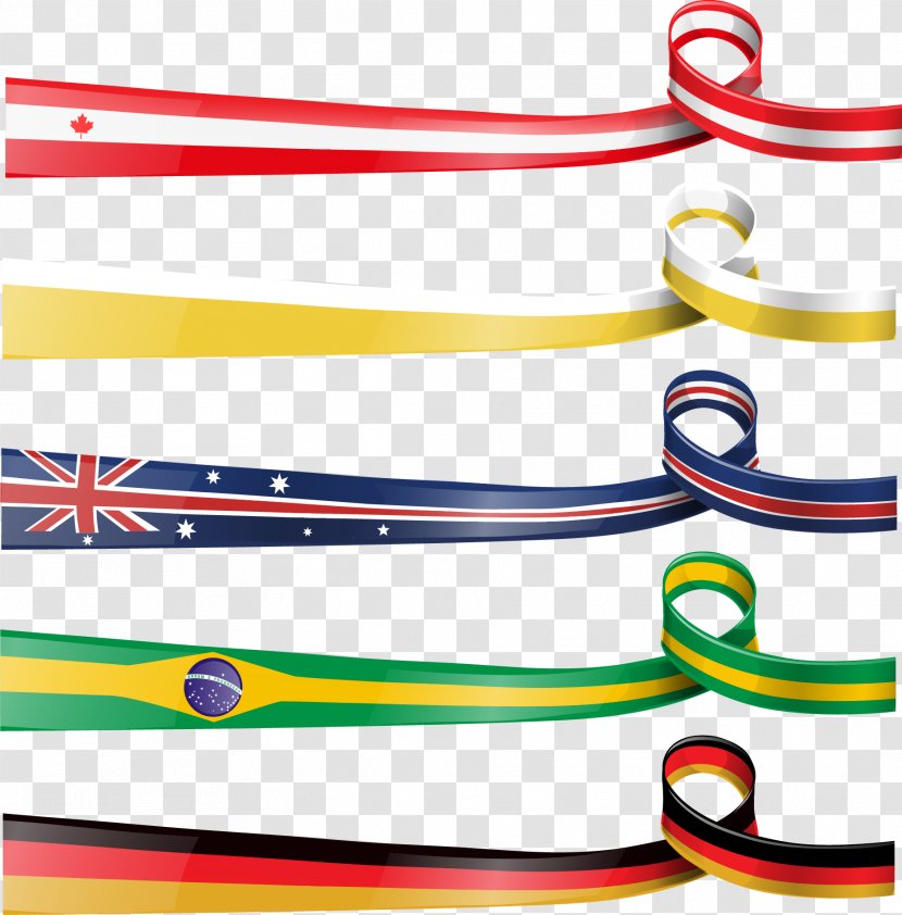 Flag Of Germany Ribbon Illustration - Text - Vector Hand Painted Transparent PNG