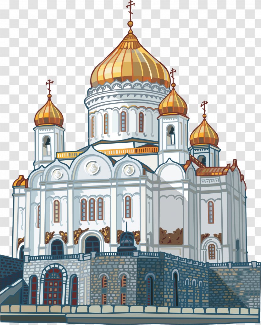 Saint Basils Cathedral Of Christ The Saviour Temple Church Clip Art - Eastern Orthodox Architecture - Castle Transparent PNG