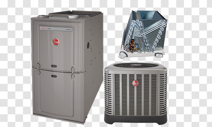 Furnace Heat Pump Rheem Seasonal Energy Efficiency Ratio Air Conditioning - Electric Heating - Seer Transparent PNG