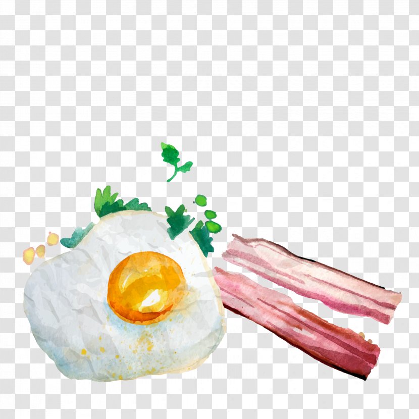 U5e78u798fBreakfast Croissant Bacon Watercolor Painting - Floating Breakfast Transparent PNG