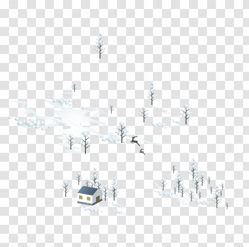 Reindeer Snow Christmas - Highdefinition Television - House And Transparent PNG