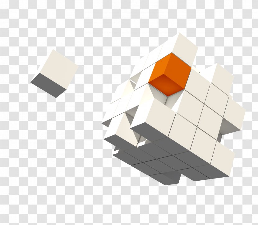 Cube Download Icon - Information - White Floating Transparent PNG