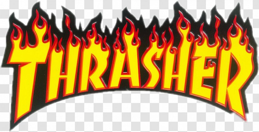 Logo Thrasher Magazine Flame Brand Sticker Transparent PNG