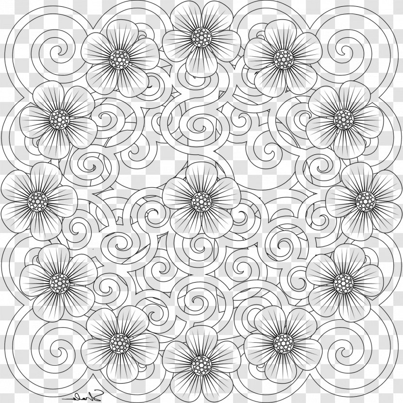 Coloring Book Peace Symbols Christmas Pages - Floral Design Transparent PNG