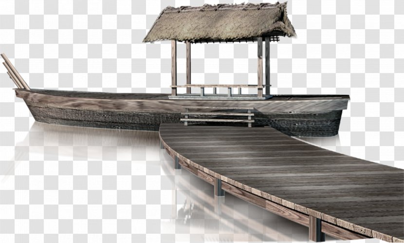 Ink Wash Painting Shan Shui Chinese Poster Brush - Inkstone - Wooden Boat Transparent PNG