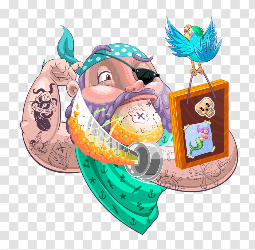 Cartoon Illustrator Illustration - Arm-eyed Pirate Transparent PNG