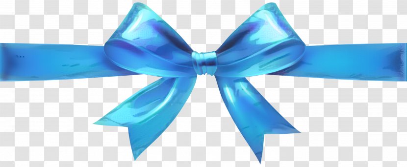 Ribbon Bow - Necktie - Electric Blue Azure Transparent PNG
