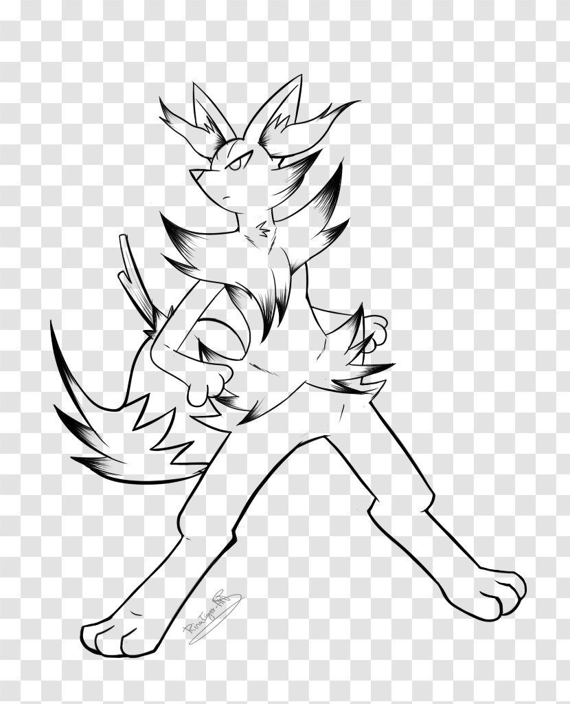 Line Art Drawing Pokémon X And Y Absol - Upin Ipin Raya Transparent PNG