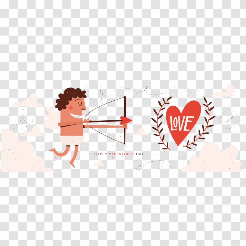 Cupid Valentine's Day Heart - Flower - Vector Archery Transparent PNG