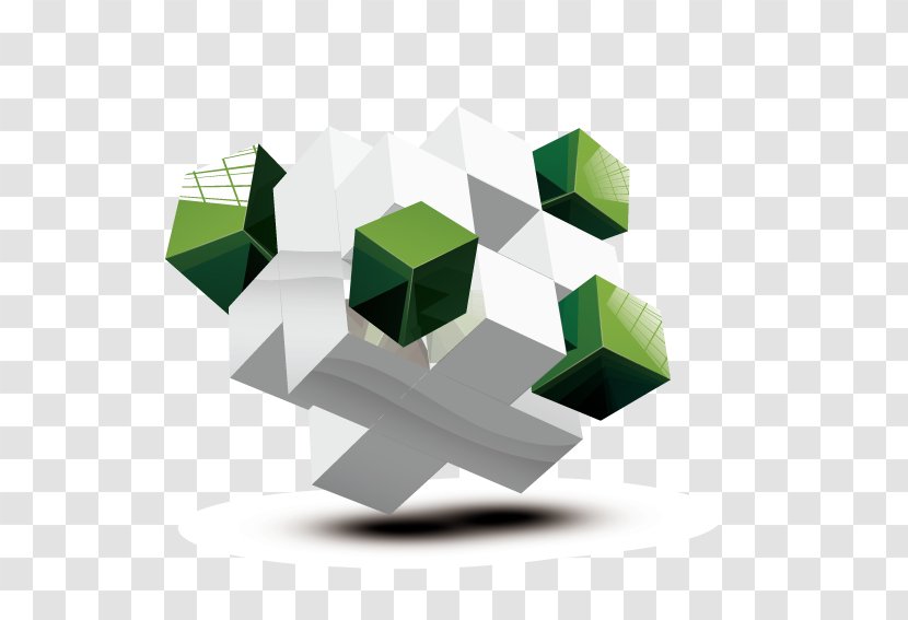Web Design Icon - Green - A Combination Of Three-dimensional Cube Transparent PNG