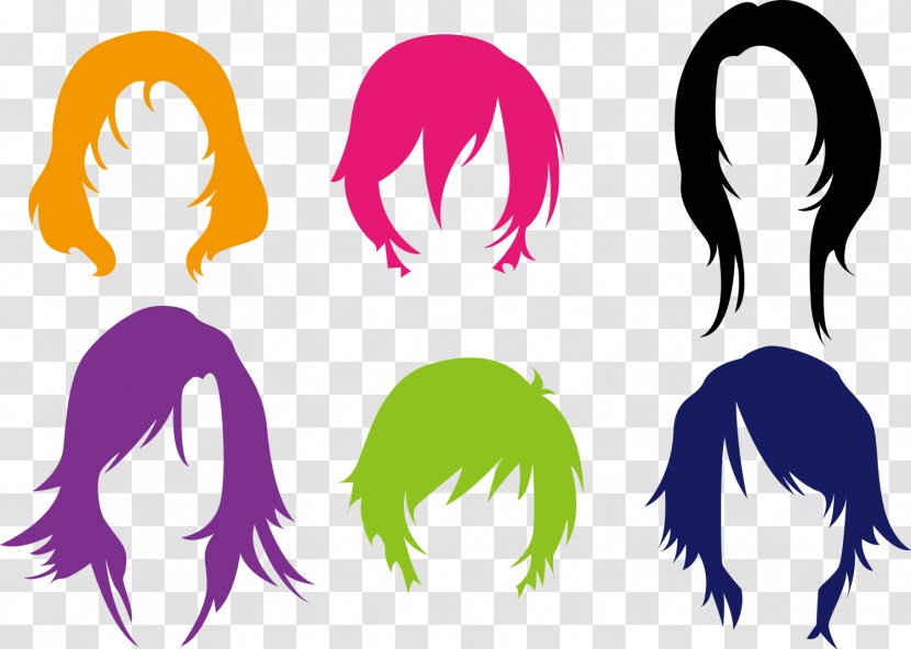 Hairstyle Stock Photography Wig - Head - Color Hair Styling Vector Transparent PNG