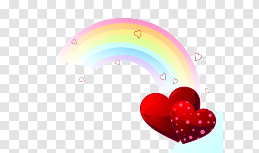 Rainbow Heart Illustration - Frame - Cartoon Love Transparent PNG