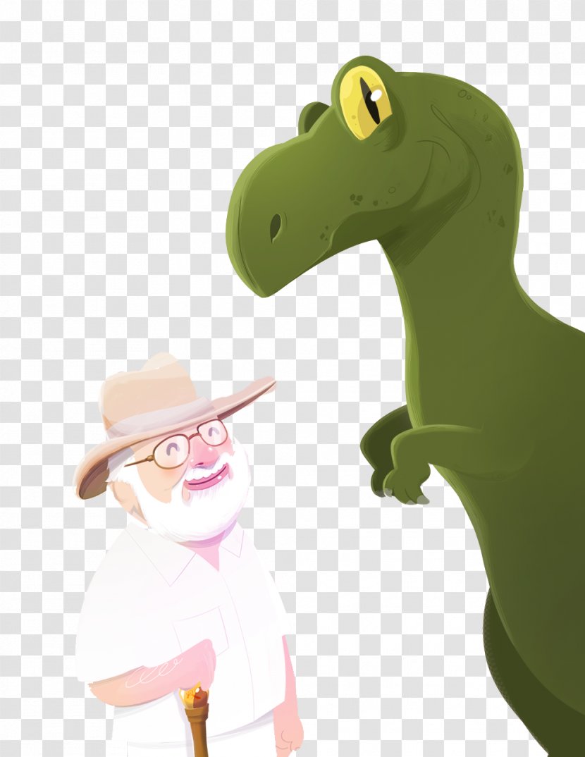 Cartoon Download Illustration - Finger - Dinosaurs And Grandfather Transparent PNG