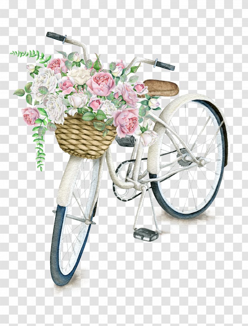 Bicycle Cycling Image Motorcycle Stock Illustration - Floral Design Transparent PNG