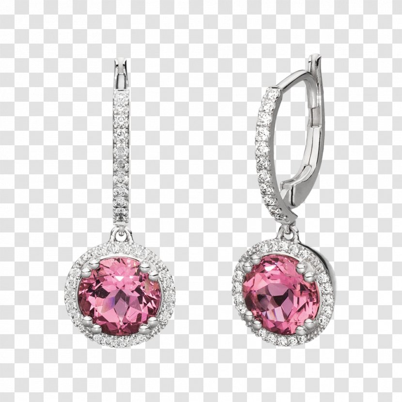 Earring Silver Body Jewellery Ruby M's - Heart - Fope Transparent PNG