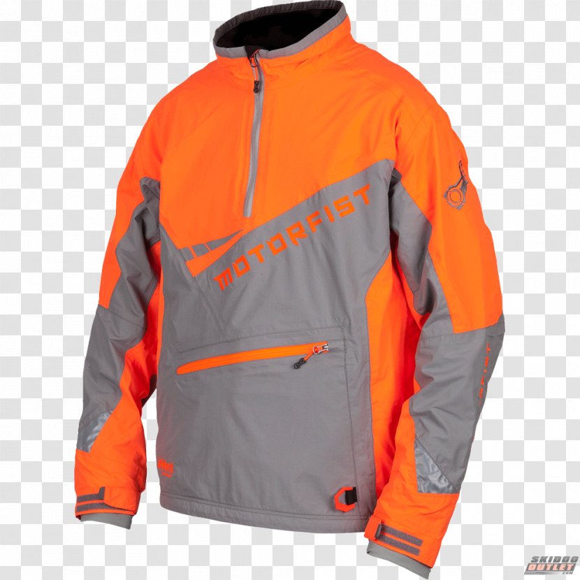 Jacket Polar Fleece Orange Sweater Sleeve - Grey Transparent PNG