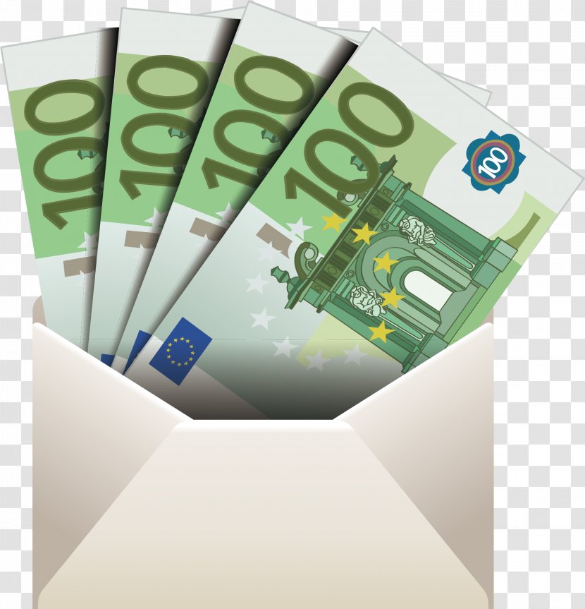 Cash Euro Banknotes Money - Saving - Envelope Element Transparent PNG