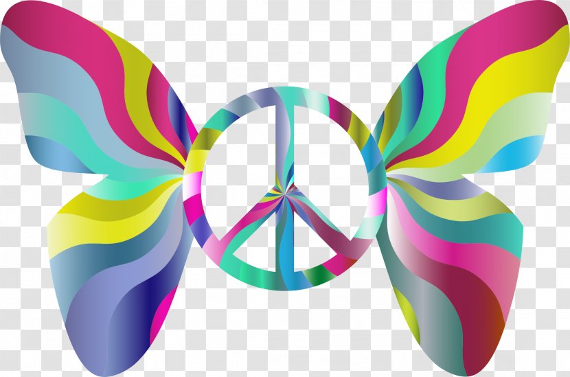 Butterfly Peace Symbols Clip Art - Symbol Transparent PNG
