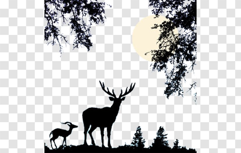 Deer Nature Wildlife Clip Art - Drawing - Natural Scenery With Transparent PNG