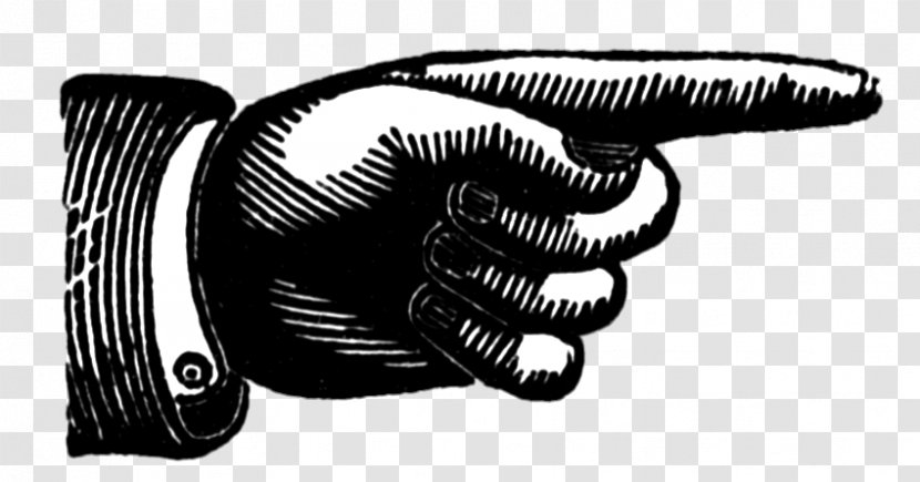 Index Finger Clip Art - Black And White - Hand Pointing Transparent PNG