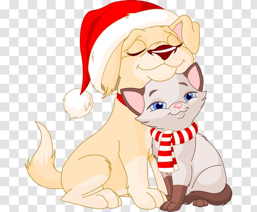 Kitten Christmas Card Cat Clip Art - Cartoon Transparent PNG