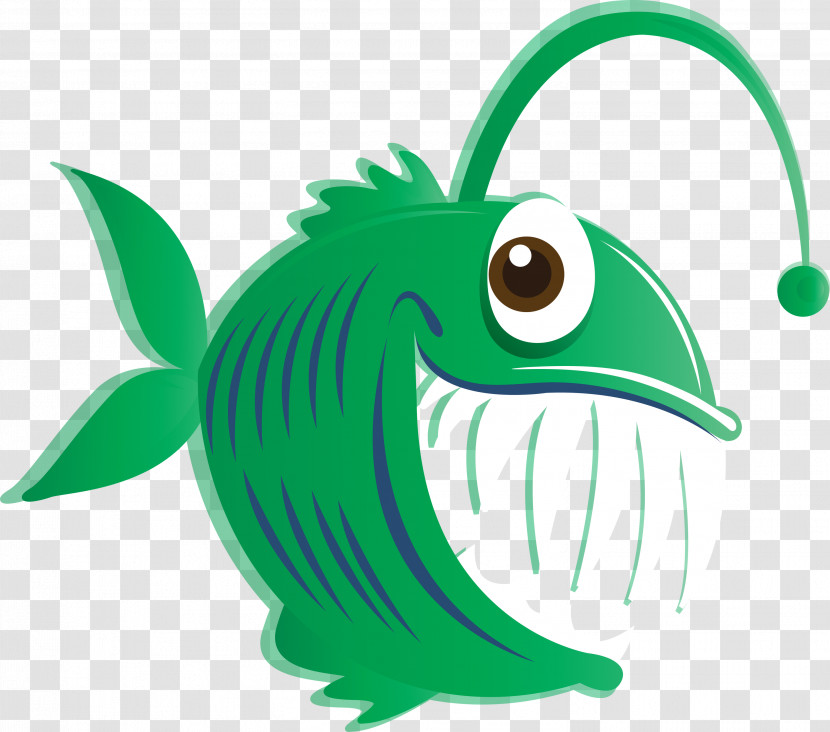 Green Cartoon Eye Fish Fin Transparent PNG