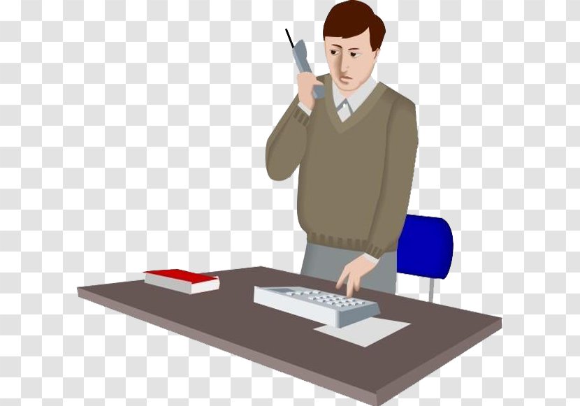 Telephone Landline Vecteur - Recruiter - Man Answer The Phone Transparent PNG