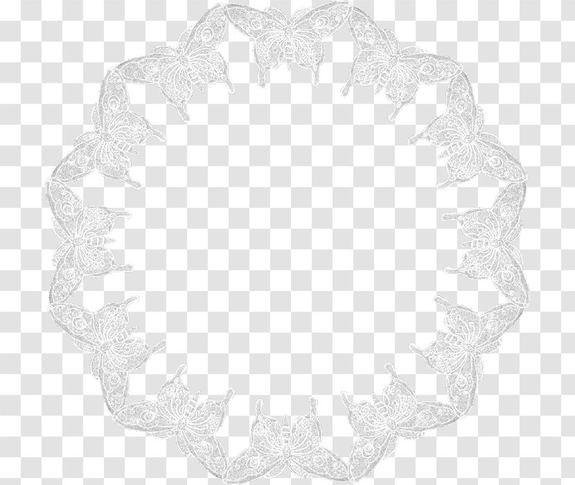 White Black Pattern - Butterfly Garland Lace Border Transparent PNG