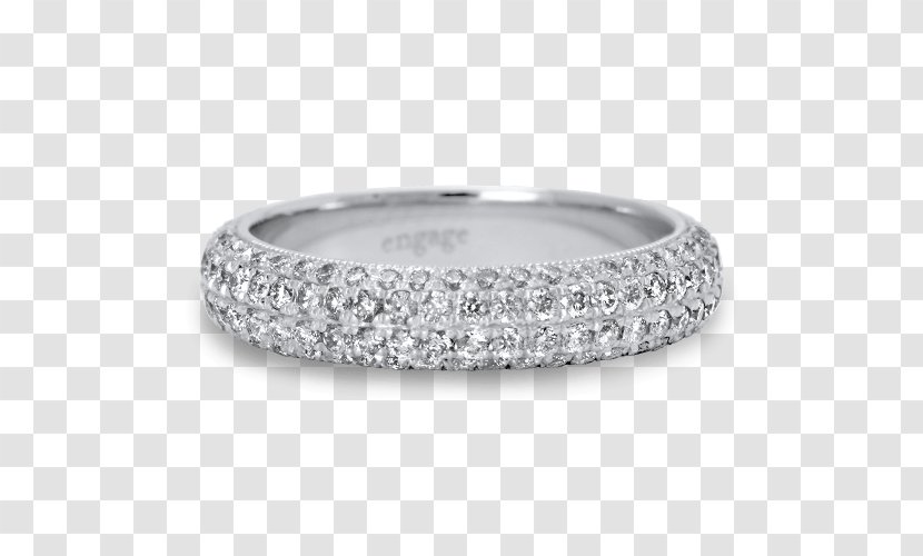 Wedding Ring Silver Body Jewellery - Platinum - Pave Diamond Rings Transparent PNG