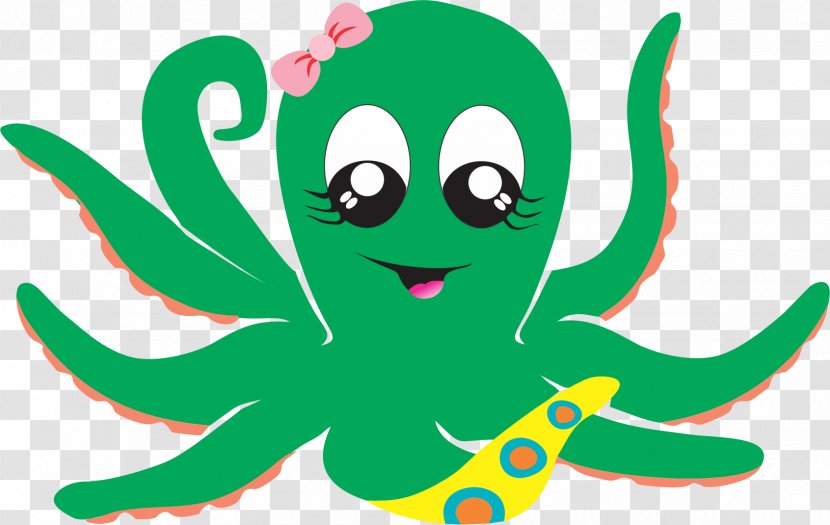 Octopus Green Cartoon Clip Art - Line Transparent PNG