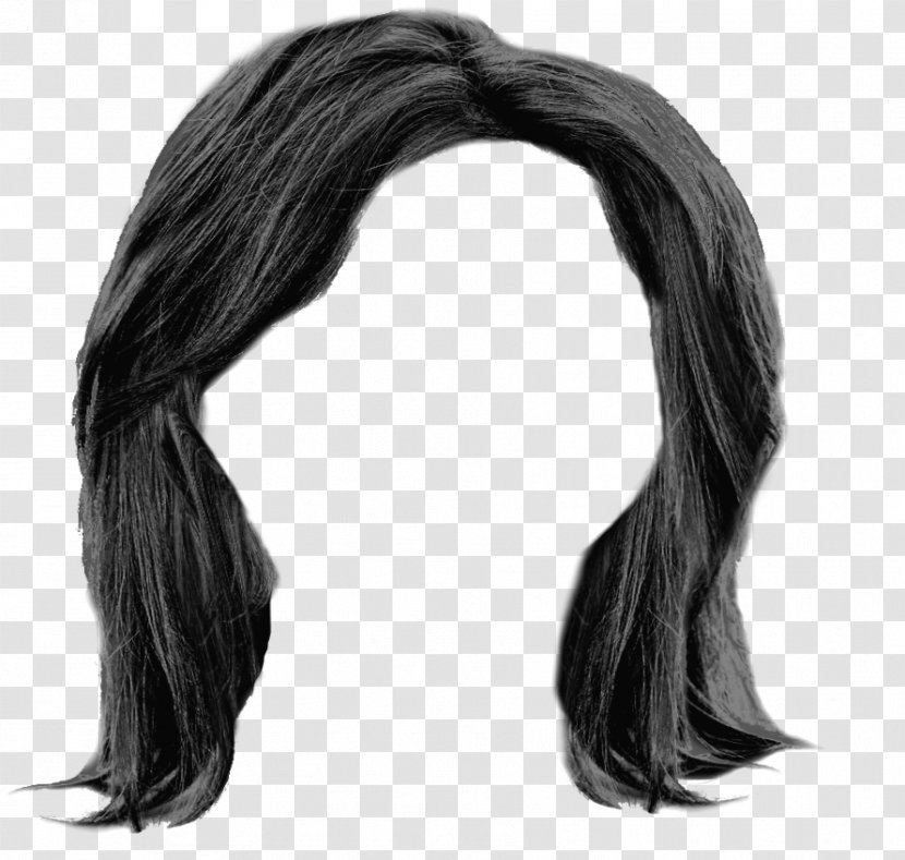 Hairstyle Wig Long Hair Black Transparent PNG