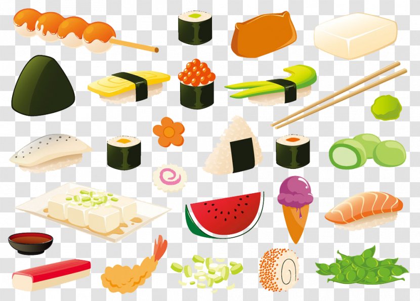 Japanese Cuisine Sushi Sashimi Nabemono - A Variety Of Fruits And Transparent PNG