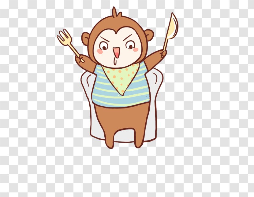 Chef Illustration - Heart - Cartoon Monkey Transparent PNG