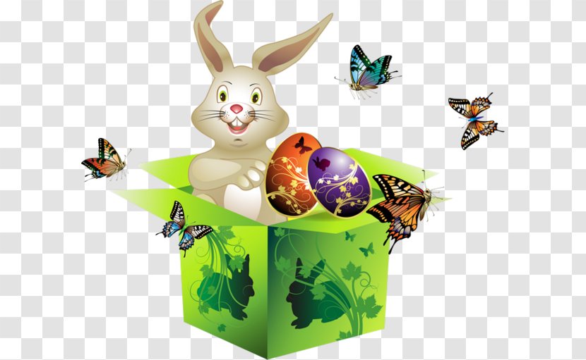 Butterfly Easter Postcard Egg - Box Rabbits And Eggs Transparent PNG