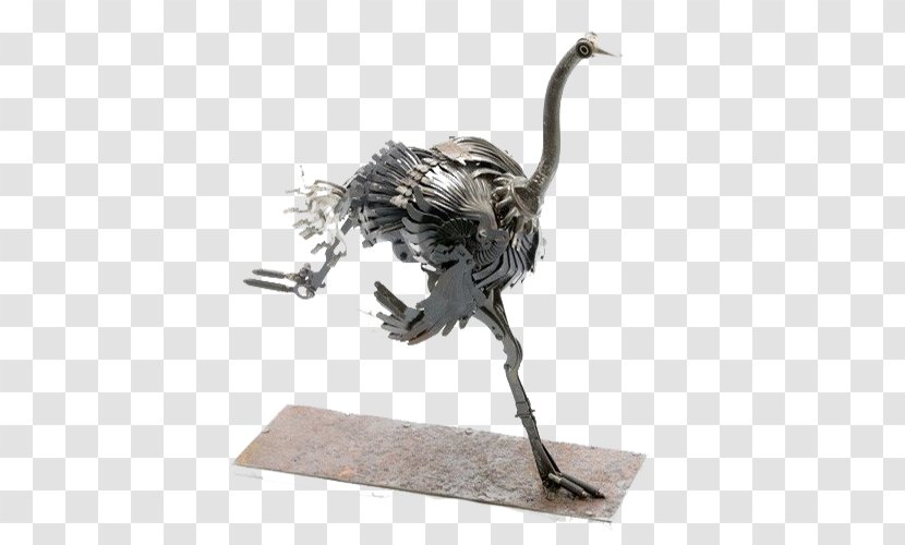 Metal Sculpture Scrap Recycling Animal - Stitching Ostrich Transparent PNG