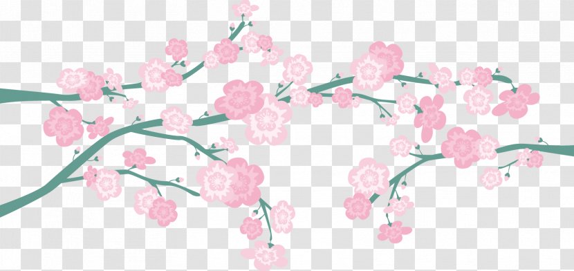Pink Cartoon - Cherry Blossom - Vector Hand-drawn Transparent PNG