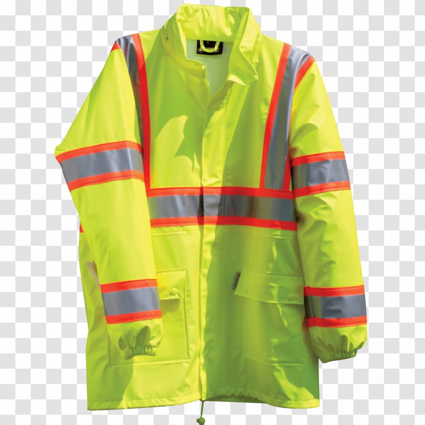 High-visibility Clothing Jacket Outerwear Sleeve - Yellow Transparent PNG