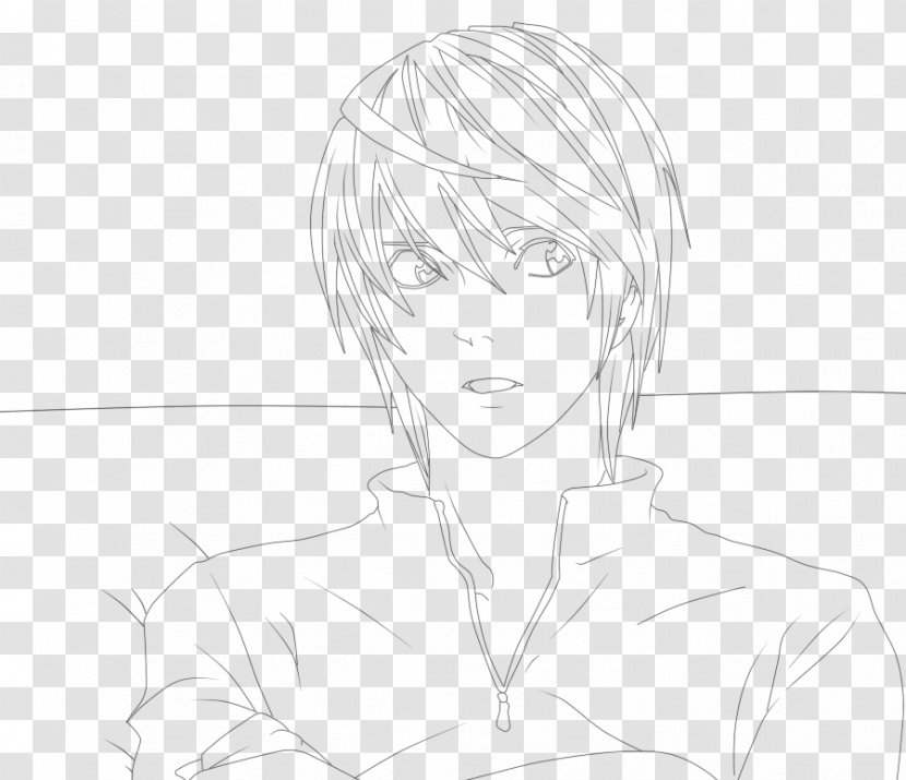 Light Yagami Ryuk Line Art Death Note Sketch - Silhouette - Painting Transparent PNG