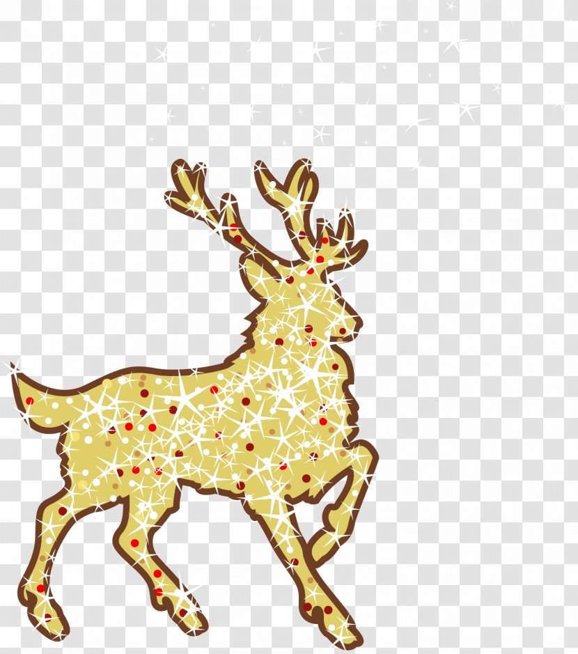 Reindeer Natal Luz Christmas - Santa Clauss - Golden Vector Material Transparent PNG