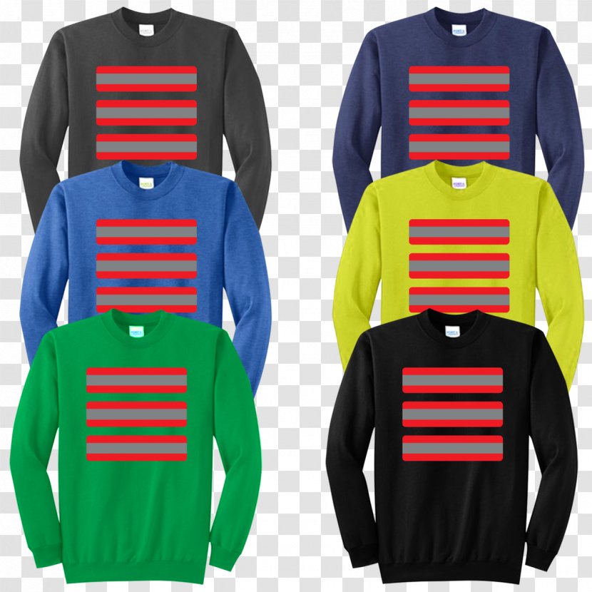 Long-sleeved T-shirt Crew Neck Hoodie Sweater - T Shirt - Caution Stripes Transparent PNG