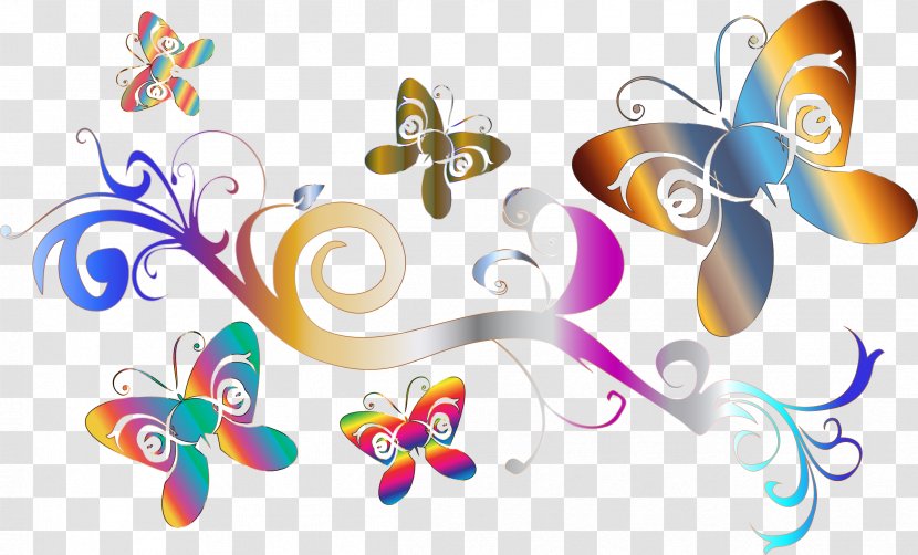 Butterfly Clip Art - Birthday - Swirls Transparent PNG