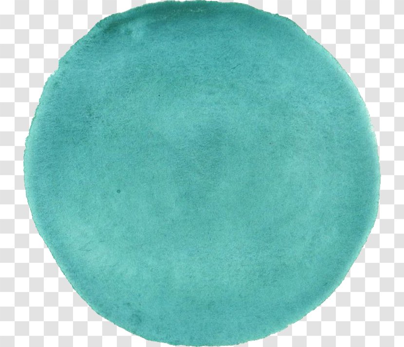 Turquoise Teal Green Watercolor Painting - Circle Abstract Transparent PNG