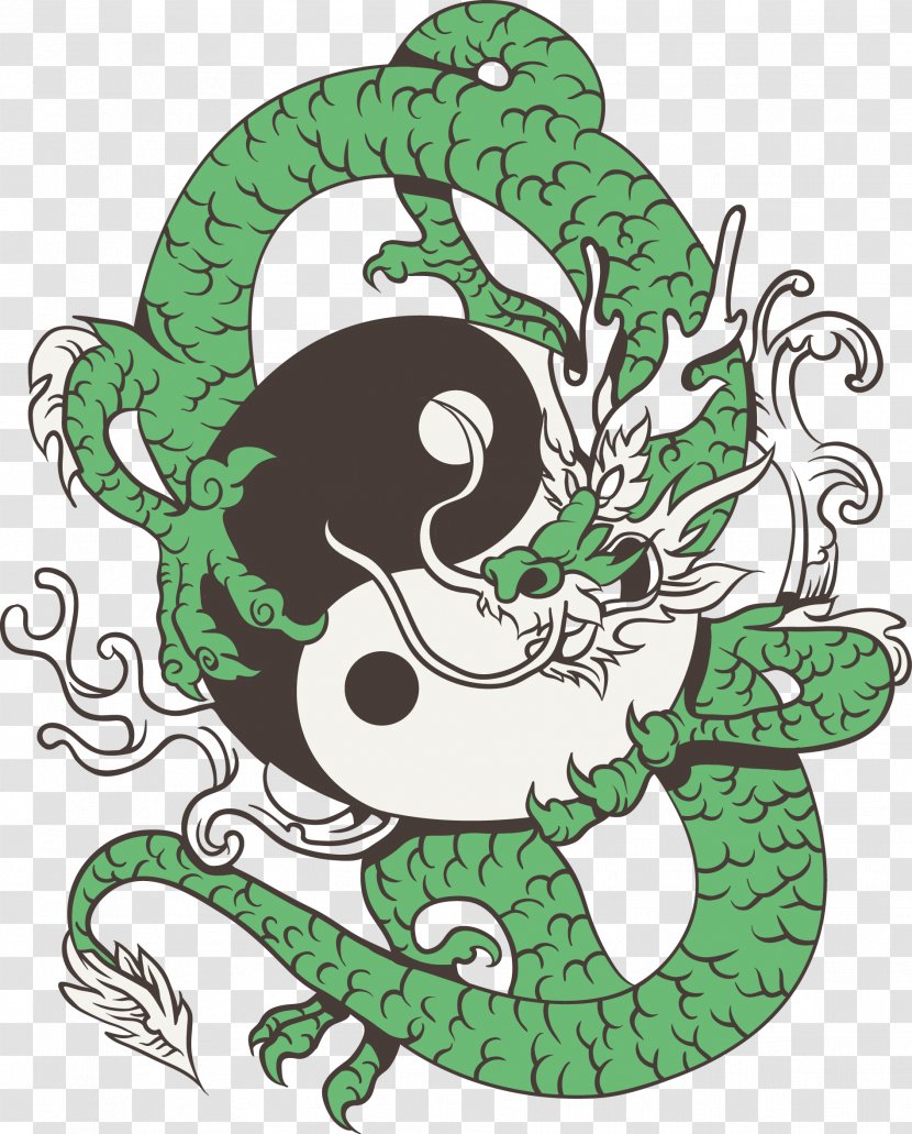 T-shirt Chinese Dragon Poster Japanese - Vector Transparent PNG