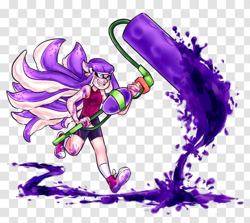 Purple Splatoon Drawing - Heart Transparent PNG